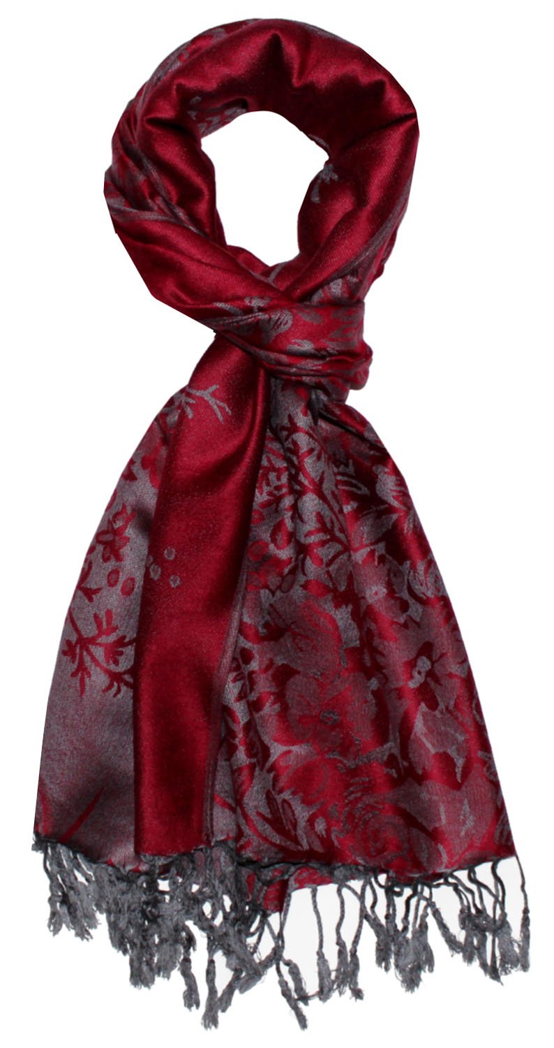 Lorenzo Cana Designer Pashmina hochwertiger Marken-Schal floral gewebtes Blumen Muster Damast - Webart 70 x 180 cm Modal Schaltuch Schal Tuch Jacquard 93232