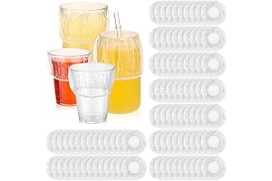 Baderke Drink Covers 100 Pack Disposable Plastic Covers for Cups