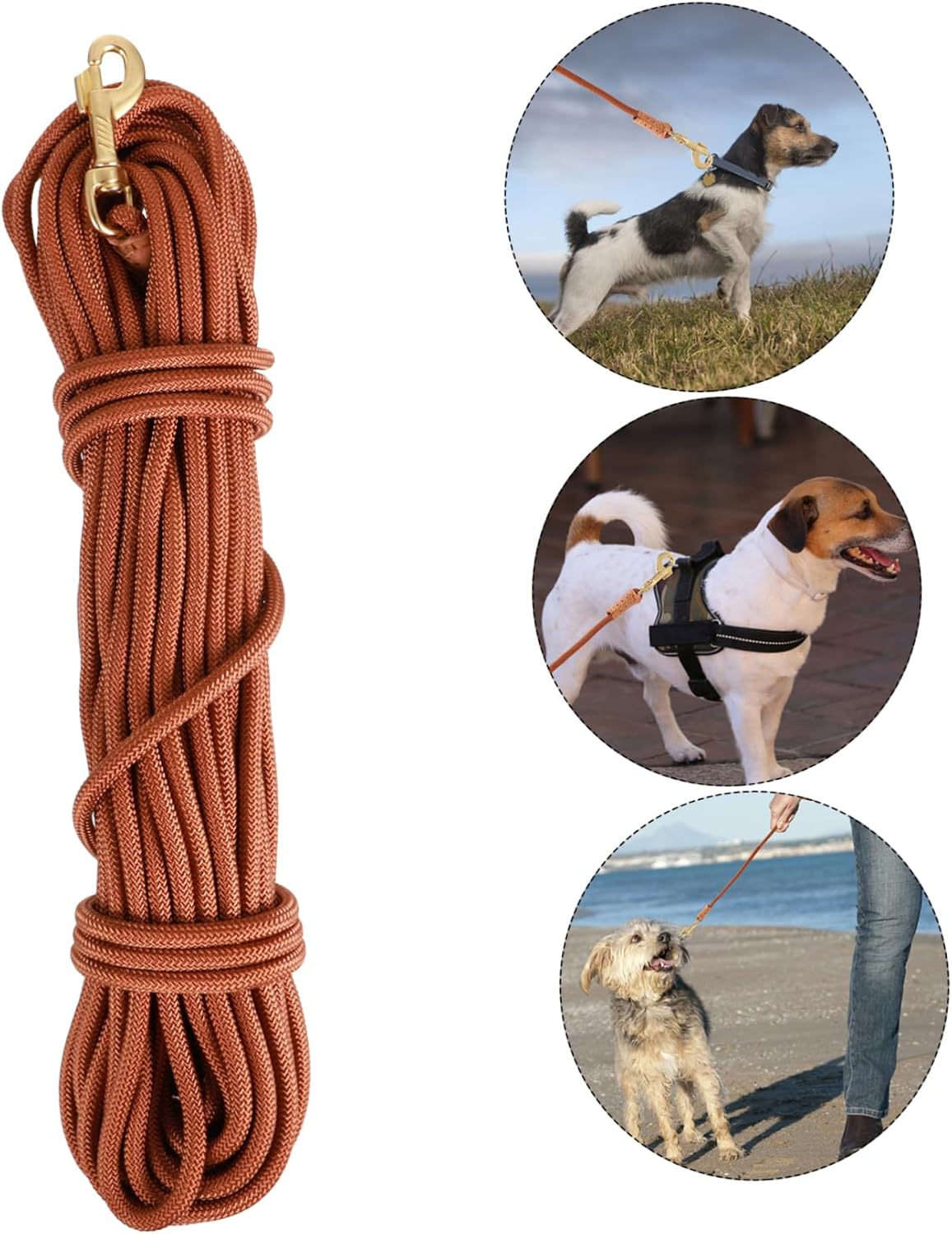 20m Puppy Training Leash Heavy Duty Nylon Dog Walking Rope for Dogs Wear Resistant for Hiking Camping and Recall Training