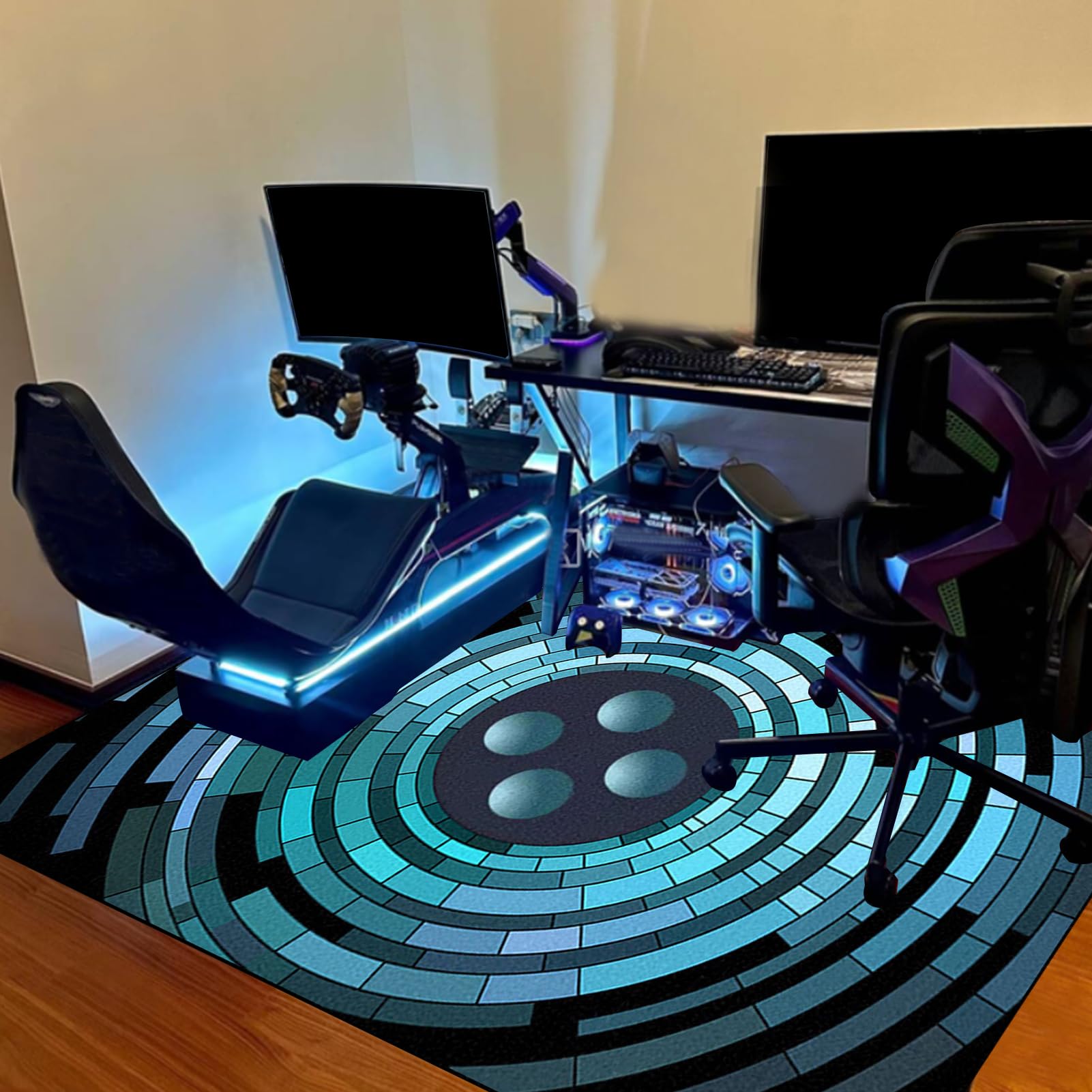Tappeto Sedia Gaming Tappeto Ufficio Salvapavimento Antiscivolo Ufficio Protettore del Pavimento Tappeto per Sedia con Ruote Tappetino Pavimenti per Parquet e Pavimenti Duri/Piastrelle 140 x 180 cm