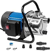 Vista 7 de FLUENTPOWER Bomba de transferencia portátil de 1 HP para jardín, bomba eléctrica de refuerzo para aspersores de 900 GPH, bomba de chorro para pozos