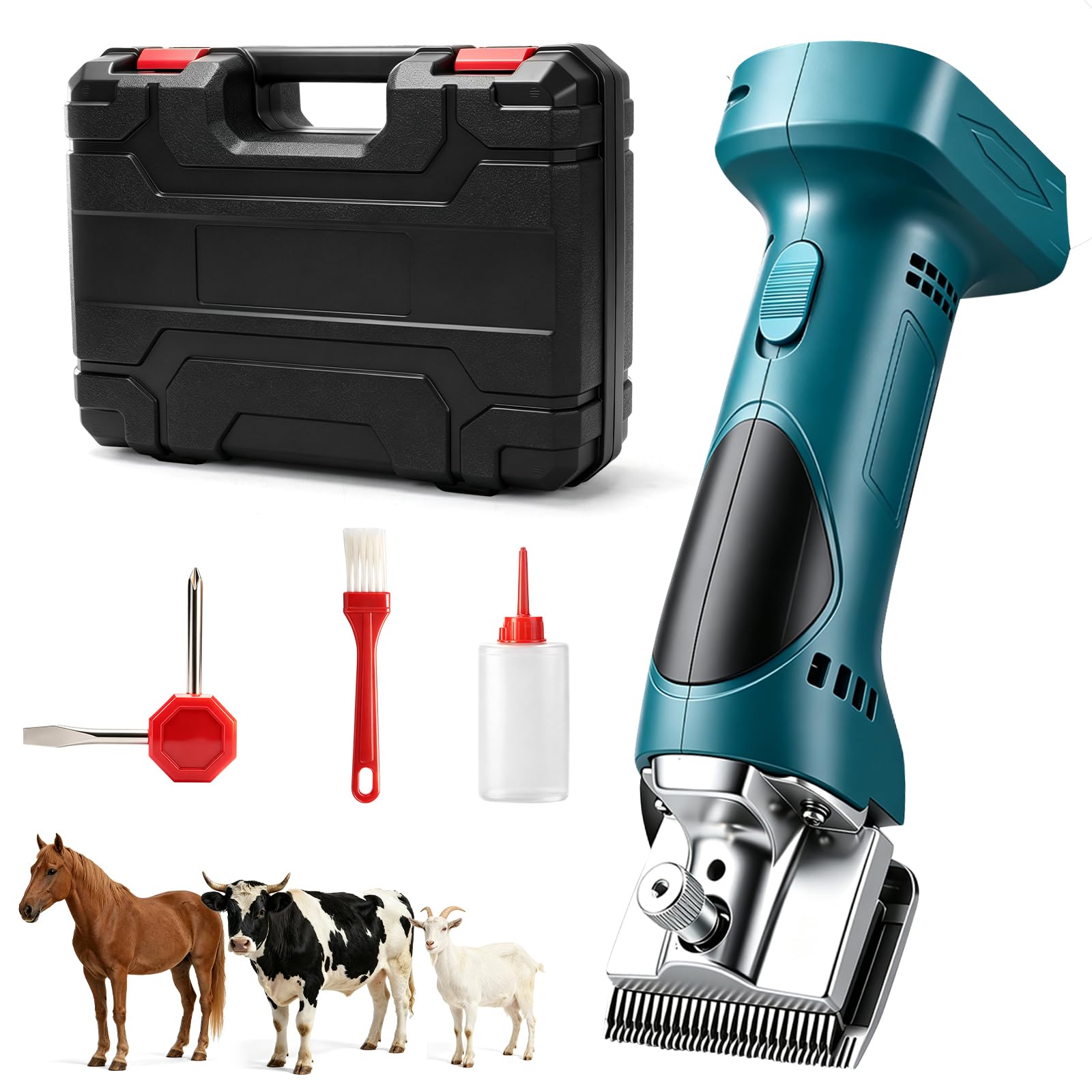 Tosatrice per cavalli per batteria Makita da 18 V, 850 W, 2800 giri/min, per denti spessi e animali domestici (senza batteria)