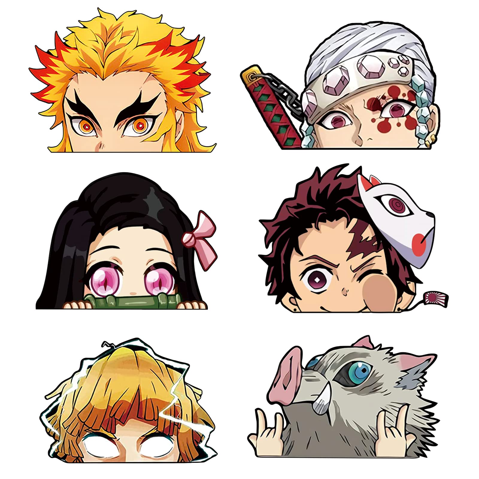 Buy Anime Car Decals for Demon Slayer, 6 PCS Anime Car Stickers for