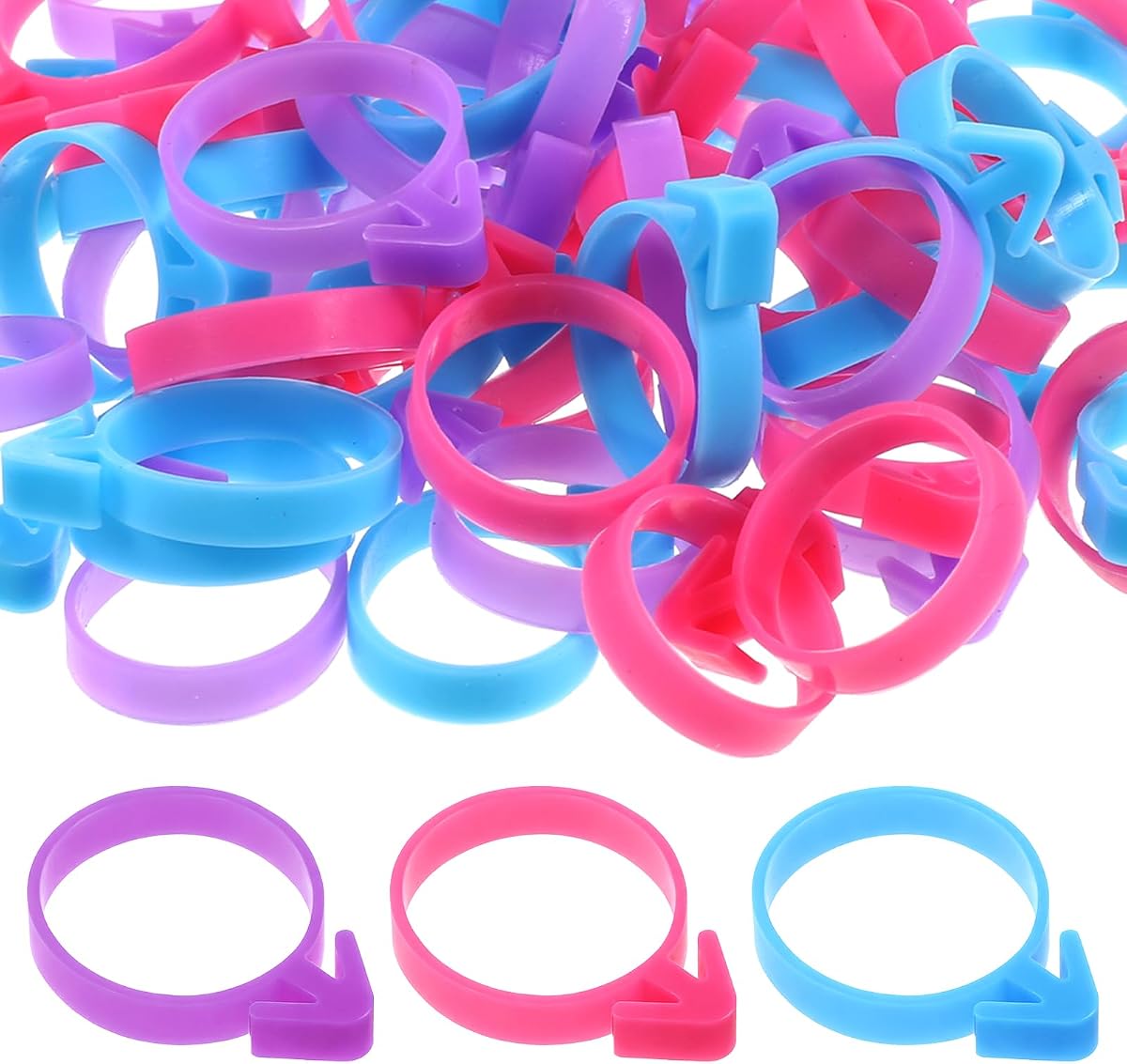 Piping Bag Ties 60 PCS Pastry Bag Ties | Silicone Icing/Piping/Pastry/Frosting Bag-Ties Includes 3 Color Reusable Piping Bags Clips for Cupcakes Cookies