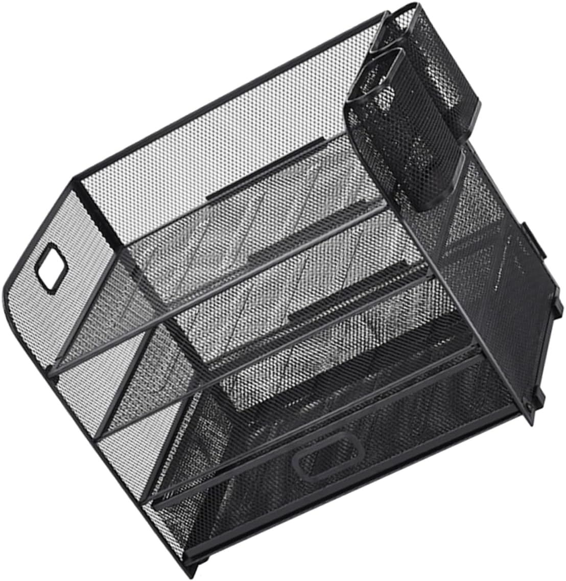 Lurrose Desk Organizer with Design Detachable Iron File Storage Rack for Office and Home Use for Document Sorting and Management Includes Pencil Holders