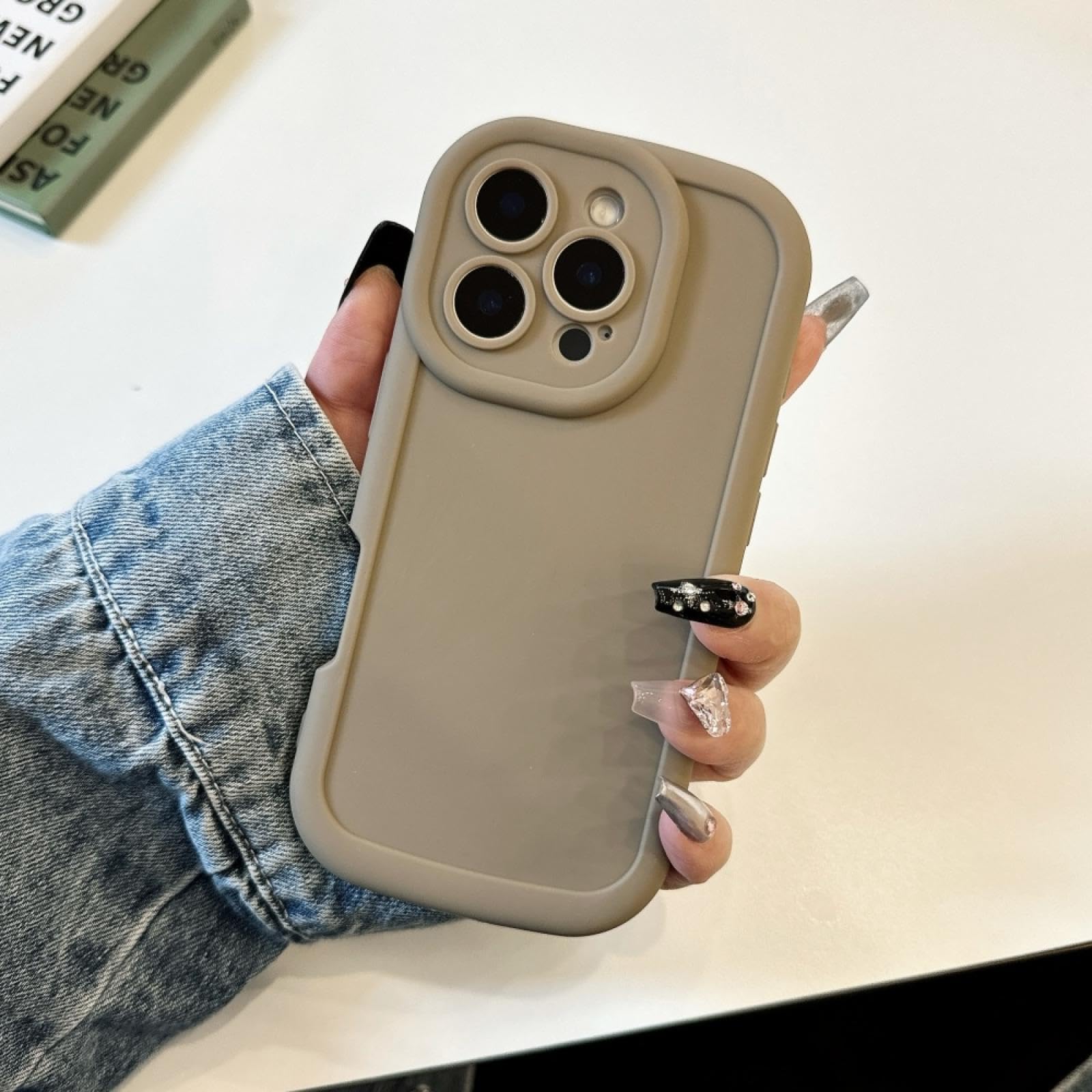 Coque silicone pour iPhone XS Max, protection antichoc gris élégant