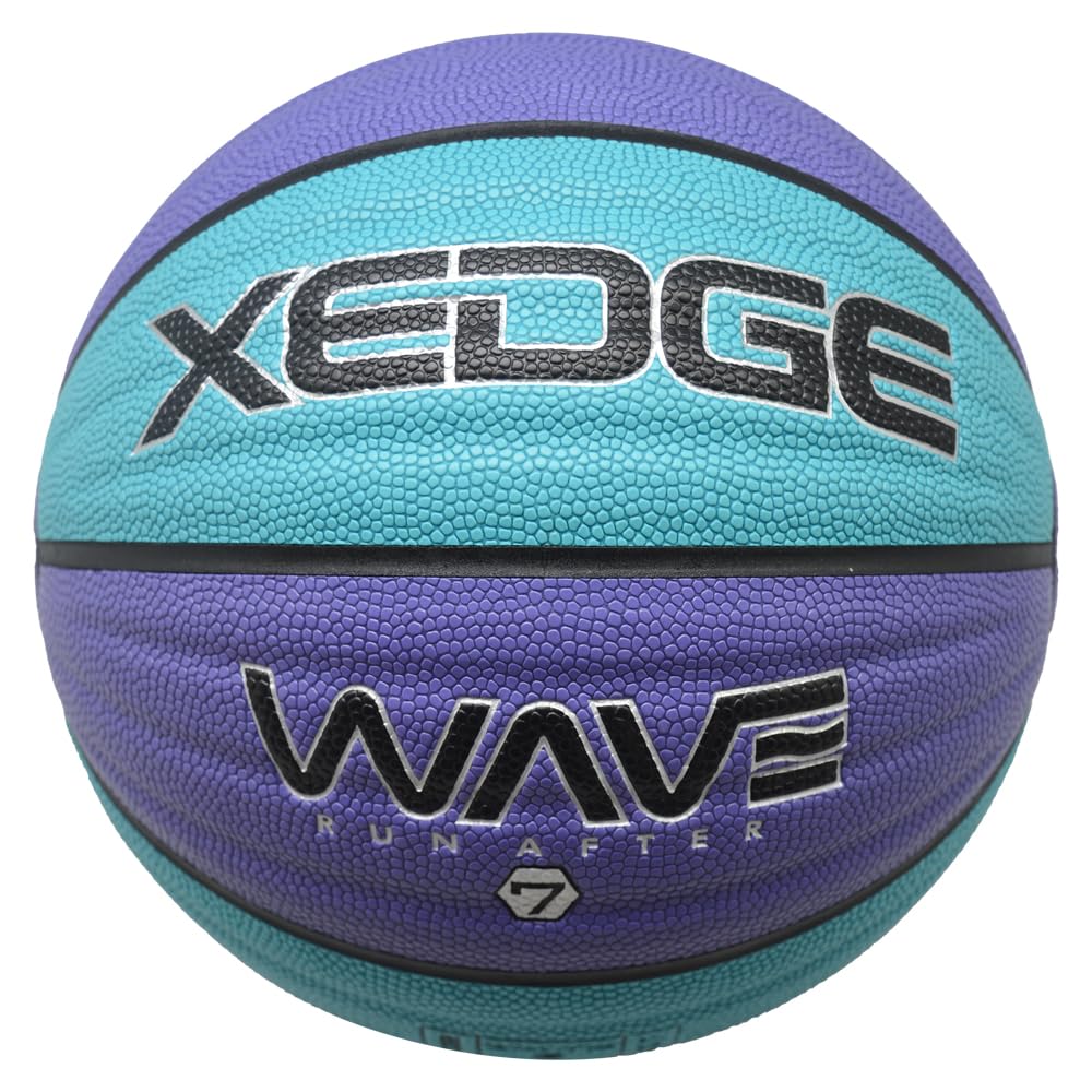 XEDGE Baloncesto de 74.9 cm, tamaño 7, para interiores y exteriores, juego de baloncesto de cuero ondulado con bolsa de transporte, agujas y bomba