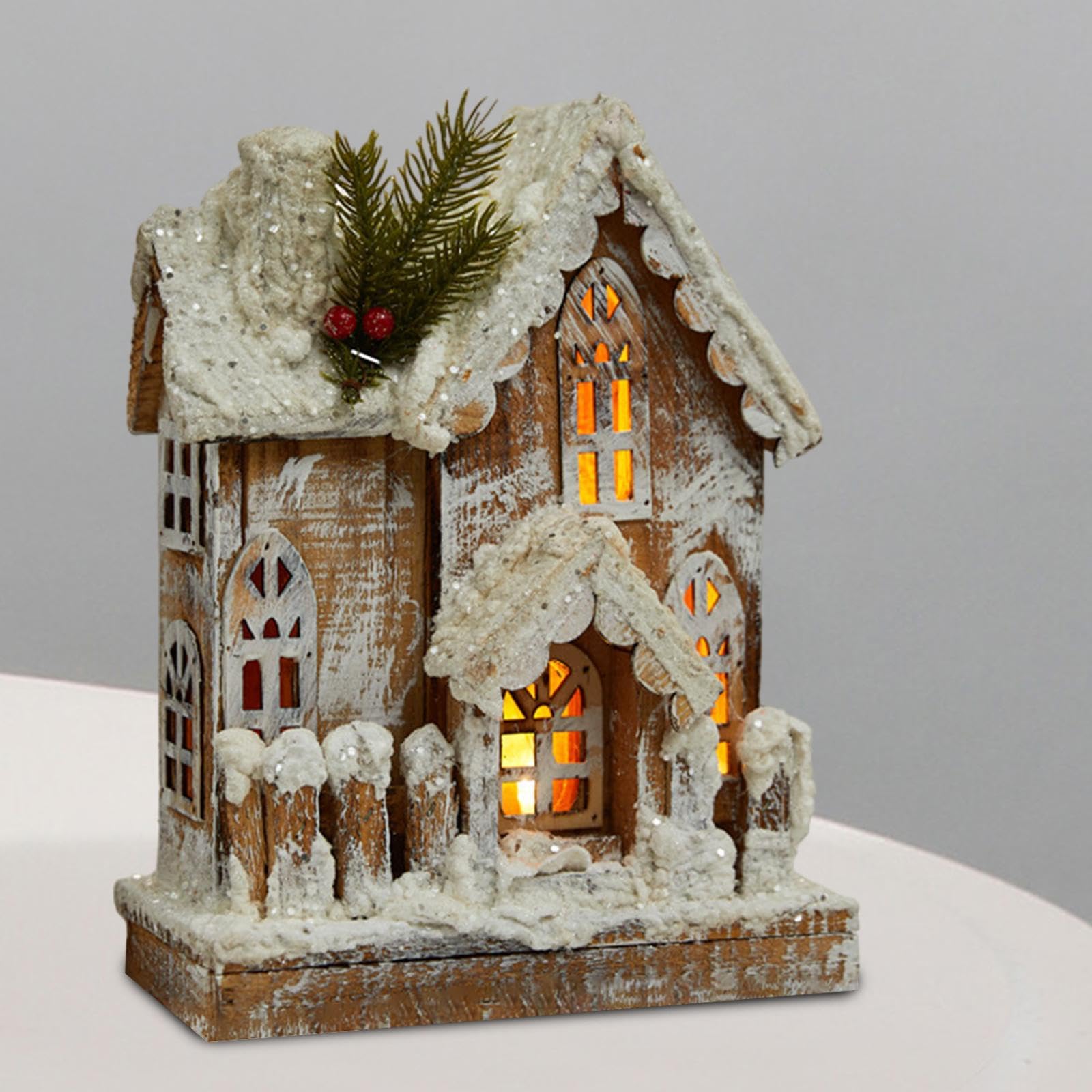 MagiDeal Scultura di Casa di Villaggio, Statuetta in Legno per Feste in Casa E Al Chiuso