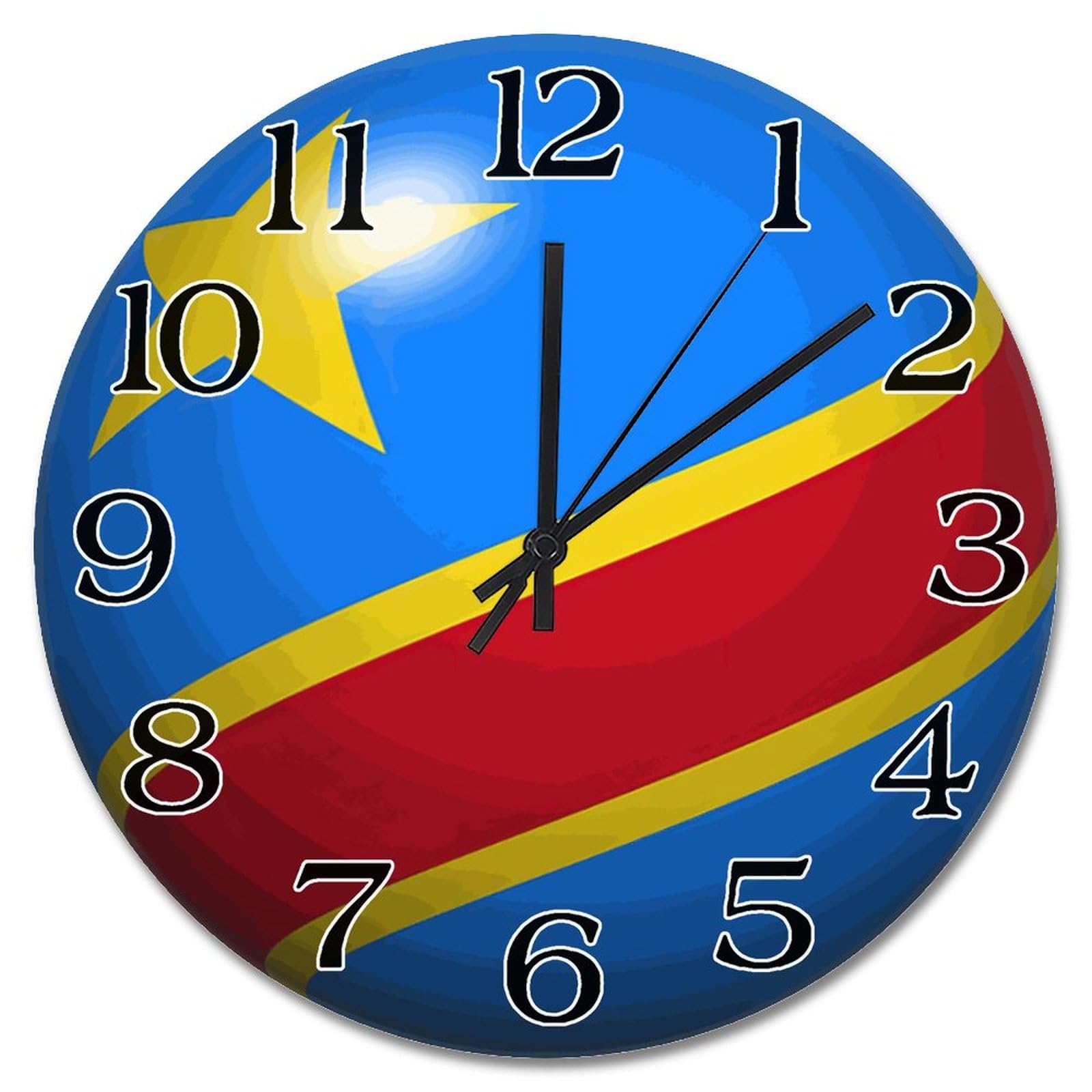 Horloge murale en bois Congo 3D idée cadeau ami déco vintage