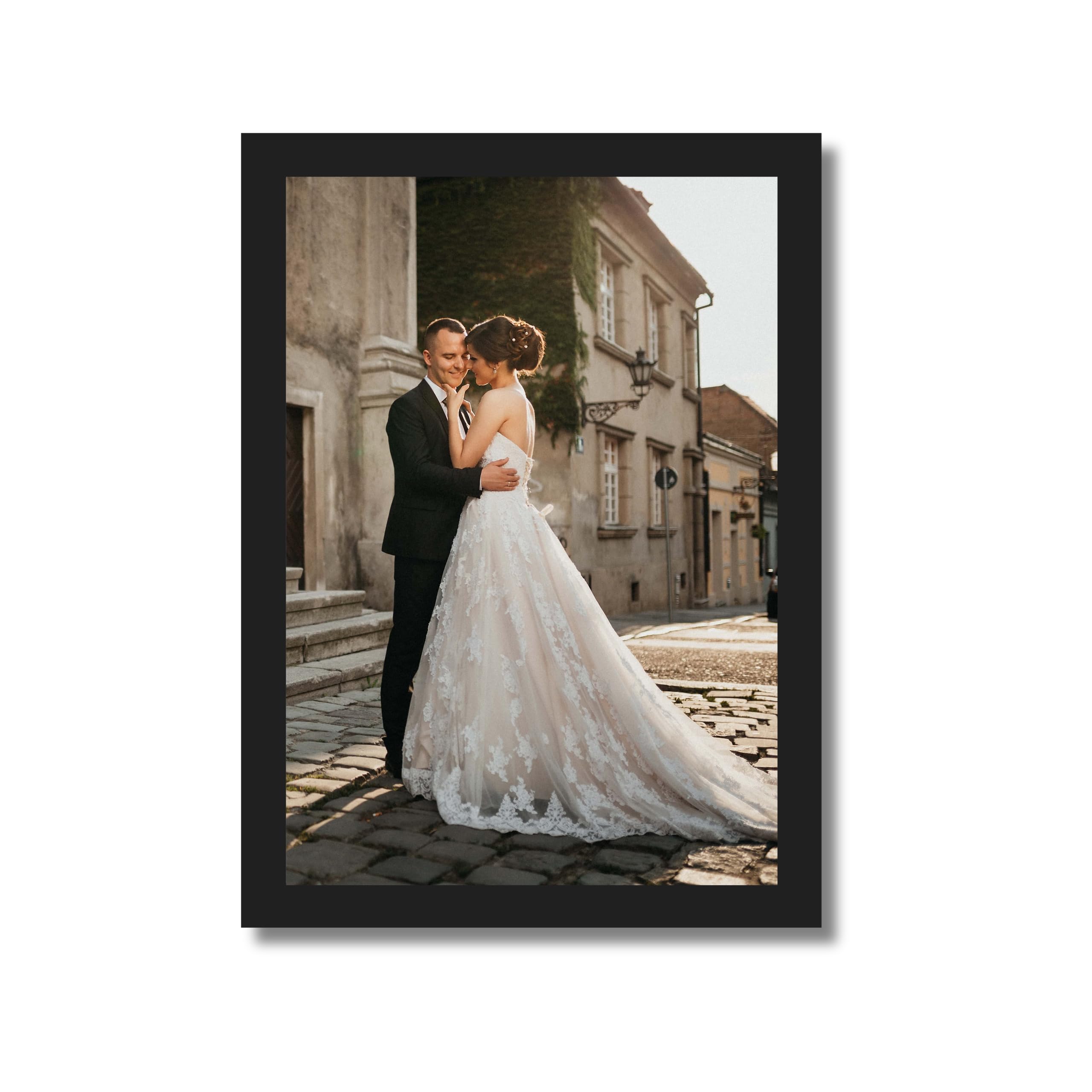 H and N Creations - Customized Photo Frames with Photo Upload | Personalized Print | Black Wooden Frame | Customised Gift For Anniversary, Birthday, Wedding, Couples (A4,A3 Size)