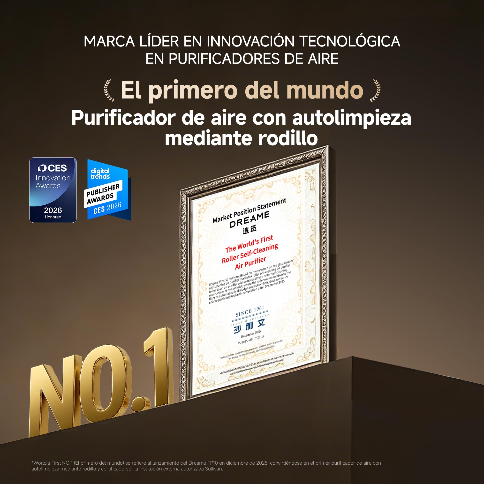 DREAME FP10 Purificador, Recogida Potente, Purificación Duradera | Autolimpieza del Rodillo, Flujo de Aire LoopBoost™, Limpia en 360°, Antiolores CataFresh™, Filtración Multietapa