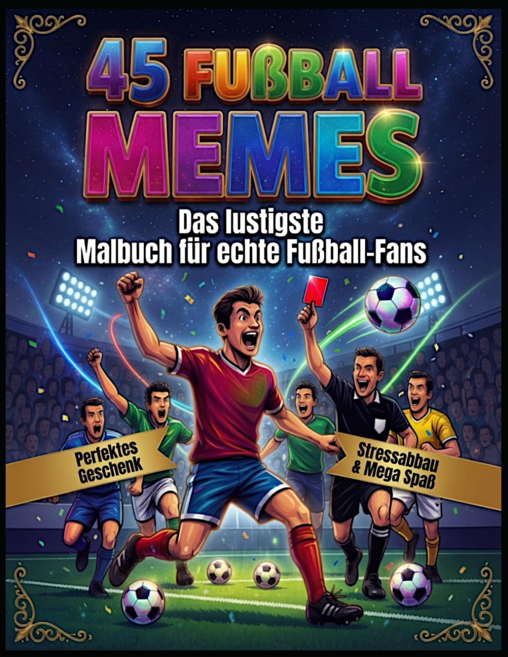 45 FUßBALL MEMES: Das lustigste Malbuch für echte Fußball-Fans | Perfektes Geschenk | Stressabbau und Mega Spaß