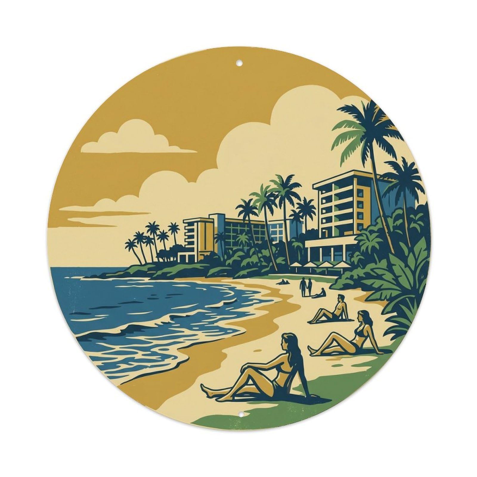 Wailea Beach Hawaii Surf Travel Resort Destination Metal Tin Sign