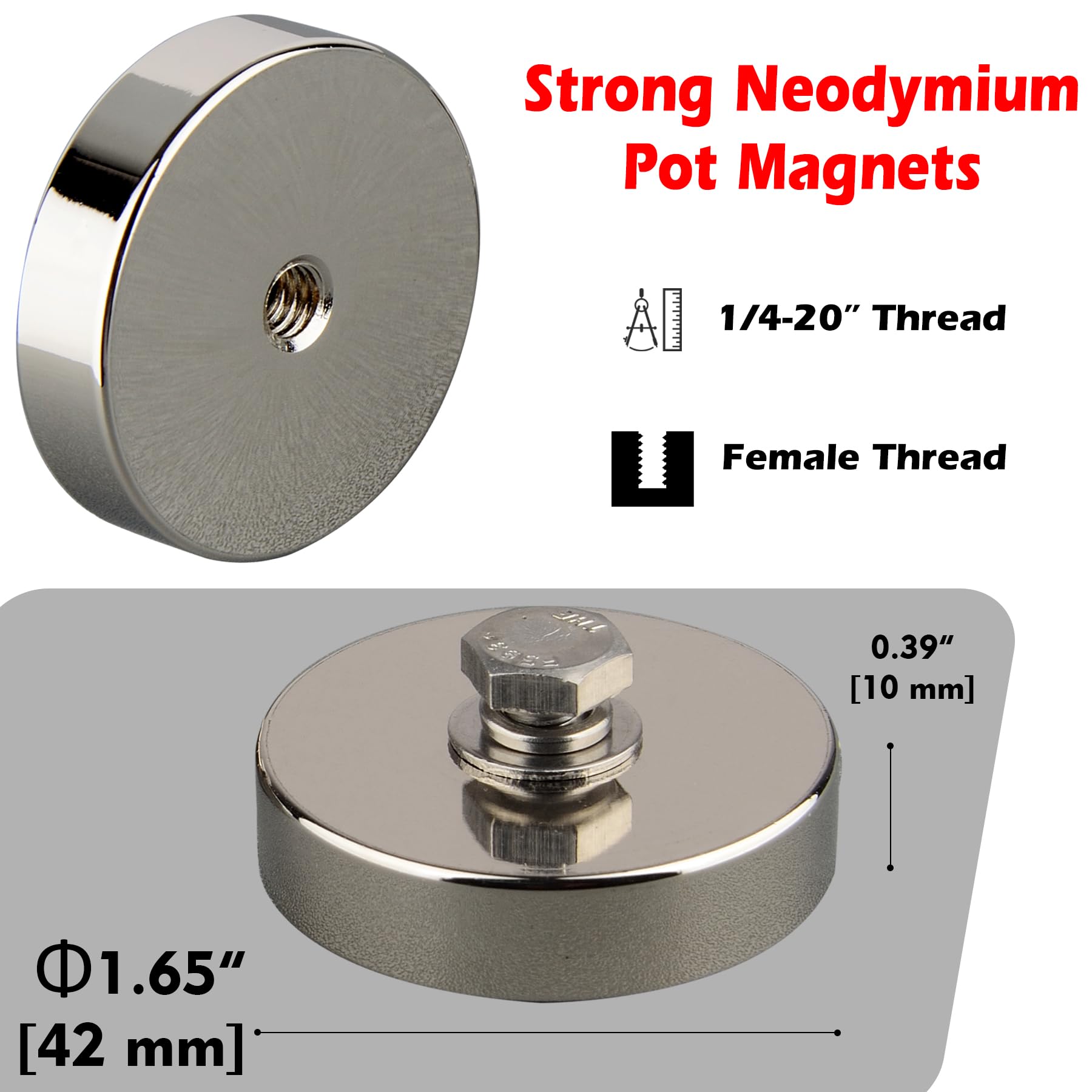 Strong Neodymium Magnets - 185lbs Pull -5