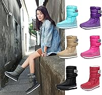 Vista 7 de DADAWEN - Botas de nieve impermeables para mujer