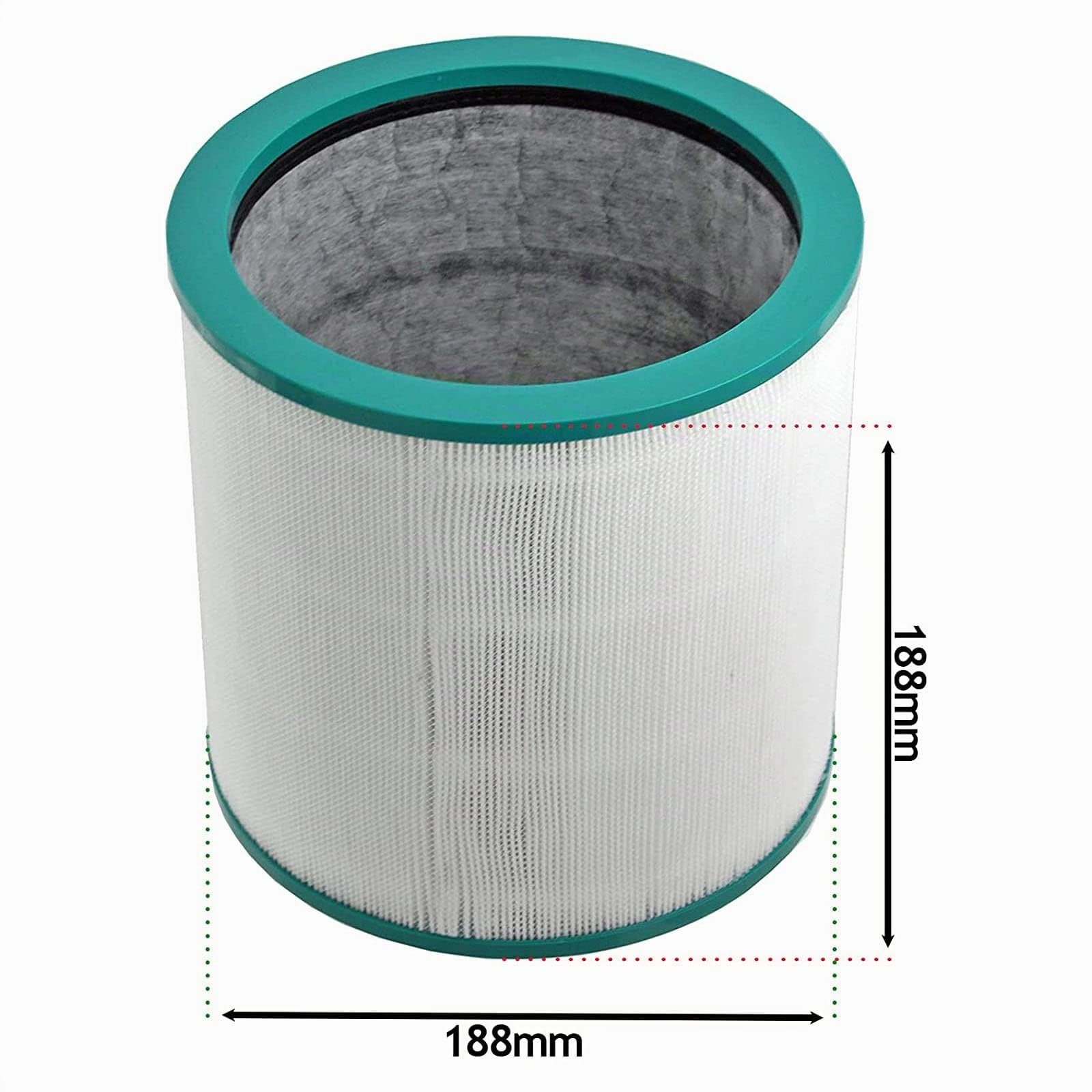SPARES2GO Filtro de Aire Hepa de Cristal a 360° para Dyson TP00 TP01 TP02 TP03 AM11 Pure Cool Link Torre Purificadora de Aire