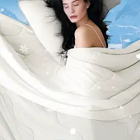 DOWNCOOL Edredão refrescante, cobertor refrescante branco creme, tamanho Queen, edredom refrescante para dormir quente, colcha de verão respirável, leve e macio Q-Max>0,4 edredom frio Arc-Chill, 223