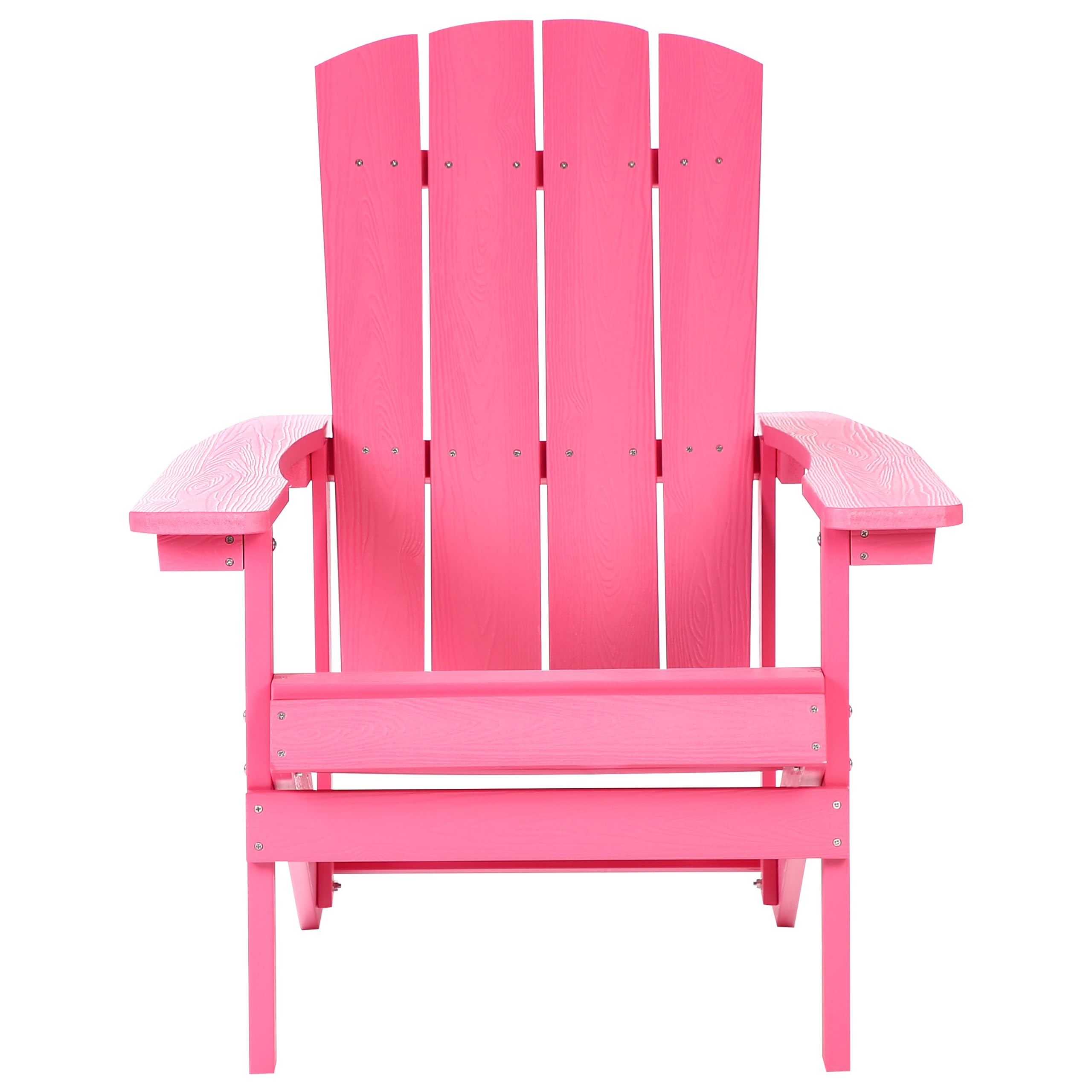 Chaise de Jardin en Plastique Effet Bois Terrasse Extérieur Rose Adirondack