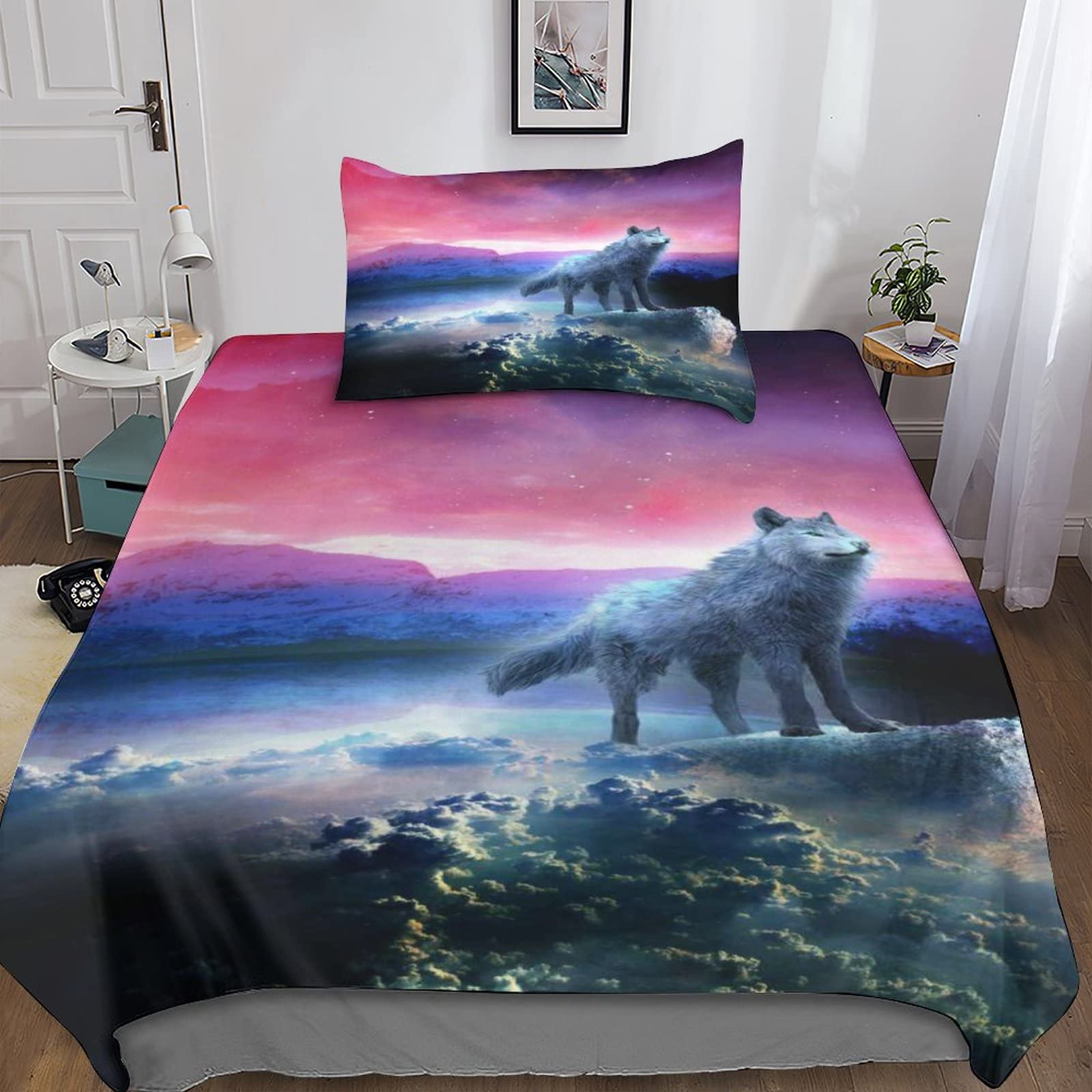 Parure de lit loup 3d idée cadeau originale fille et garçon