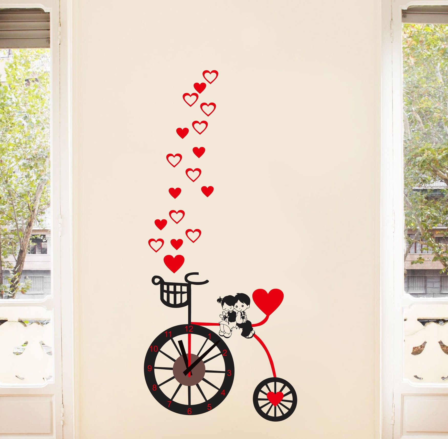 Sticker Hub Couple Sitting On Bicycle Wall Sticker PVC Vinyl Standard Size- 56Cm X 127Cm Color- Multicolor, BS48 (B07KW6HFLG) Amazon Price History, Amazon Price Tracker