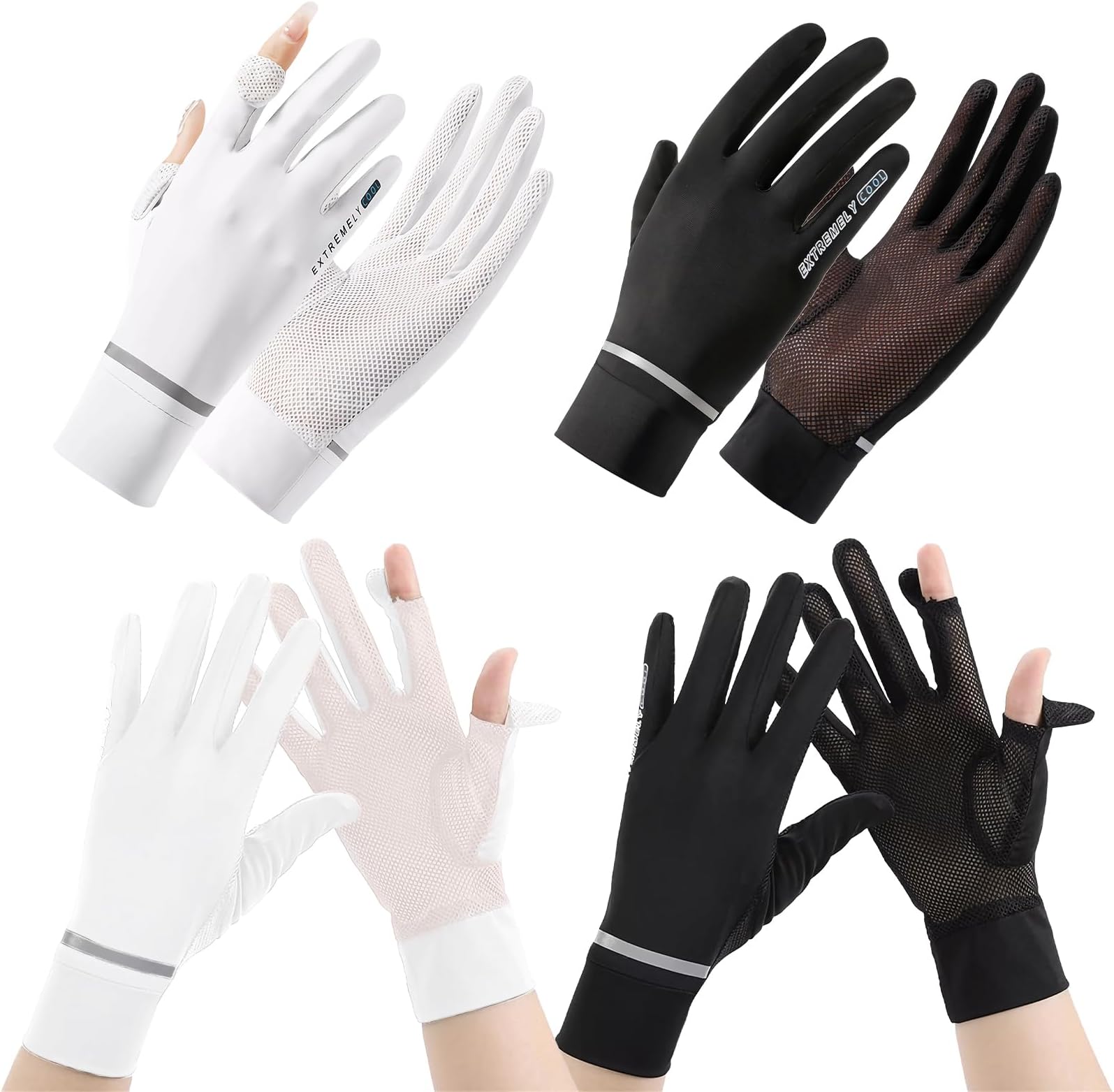 Senbos2Pcs Women Summer UV Protection Gloves, Aerbee Women Sunblock Gloves Non Slip UV Sunscreen Protection Gloves with Breathable Full Finger