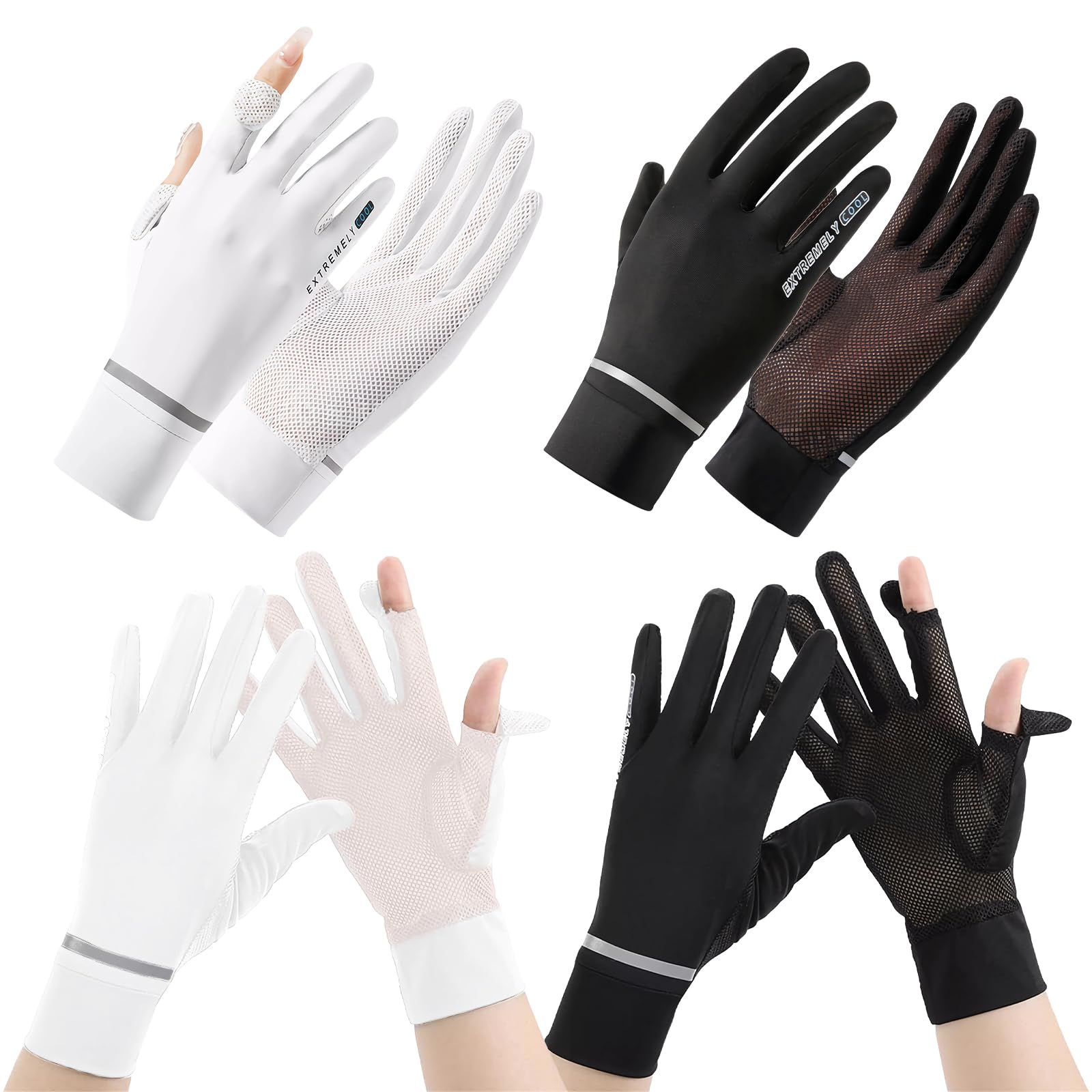Senbos2Pcs Women Summer UV Protection Gloves, Aerbee Women Sunblock Gloves Non Slip UV Sunscreen Protection Gloves with Breathable Full Finger