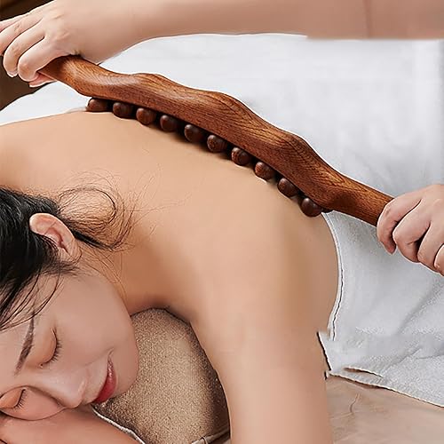 Miniatura 2 de Varilla Gua Sha de madera, masajeador de punto de activación de cuentas para músculo cuello espalda, herramienta de masaje profundo, fabricación de