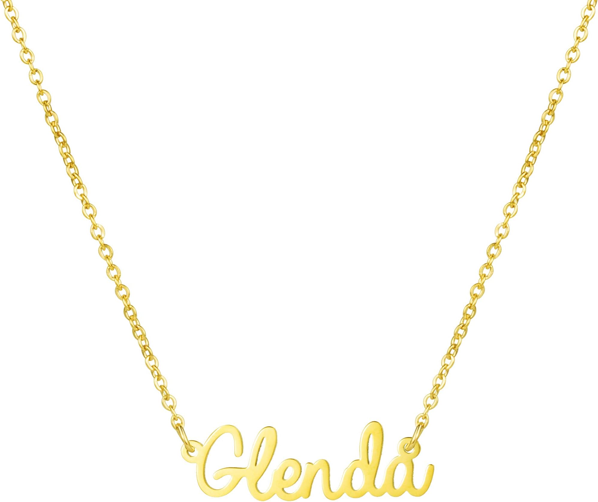 Awegift Personalized Name Necklace 18K Gold Plated New Mom Bridesmaid Gift Jewelry for Women