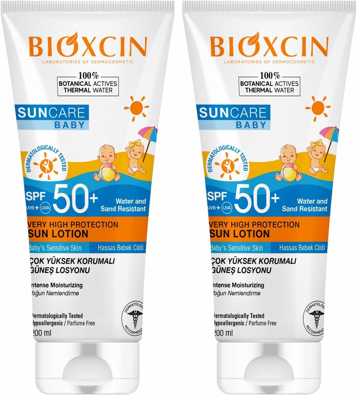 Bioxcin Hassas Ciltler İçin Çok Yüksek Korumalı Mineral Güneş Kremi Bebek 50 SPF 100 ml (2 paketi)
