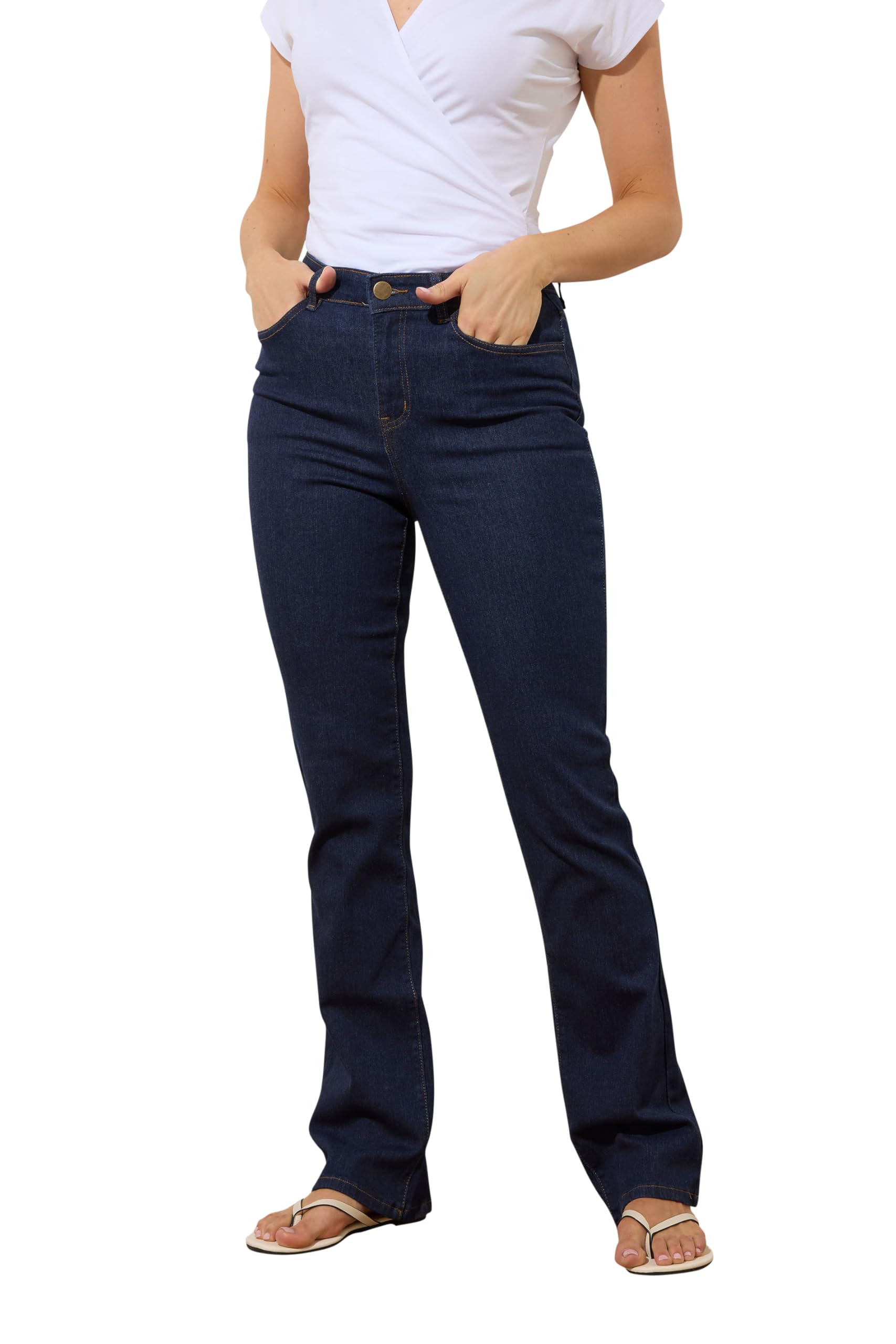 Long Tall Sally Tall Bootcut Jeans - High Waist Denim - Size 20L - Blue