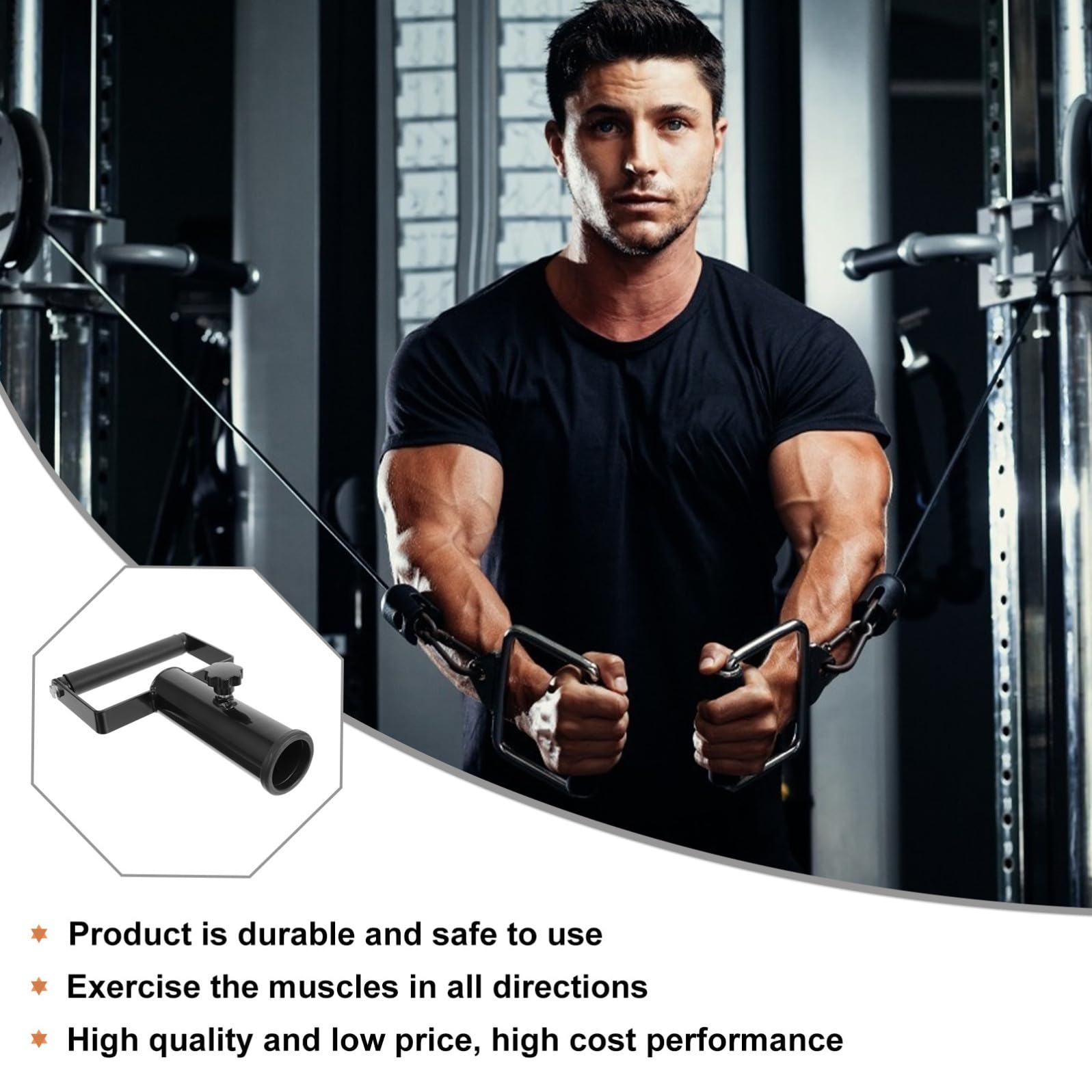 Fitness Grip per Bilanciere, 1 Pezzo, Acciaio Nero | Uso Casa e Palestra, Presa Confortevole, Struttura Heavy Duty, per Appassionati di Fitness