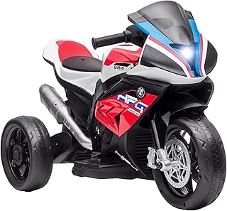 Aosom Licensed 6V Kids Ride on Motorcycle, Off-Road Battery Powered Three Wheels Dirtbike with USB, AUX, Music and Headlight for Toddler, Red