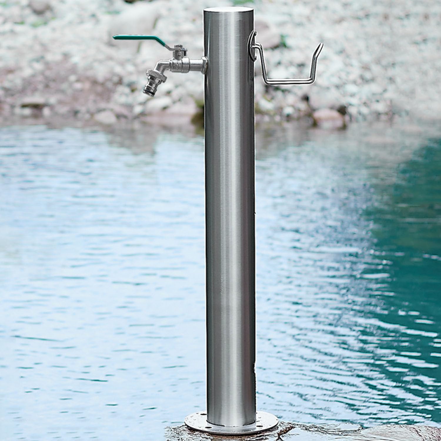 XDLEDMKIZ 50/86cm Outdoor Faucet Antifreeze Water Column, Freestanding Hose Stand with Tap, Stainless Steel Tube, Weatherproof Fountain for