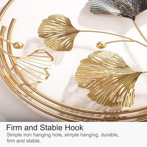 Miniatura 4 de Decoración de pared 3D, decoración de pared de metal de hoja de ginkgo, decoración de pared para sala de estar, regalos de lujo para sala de estar,