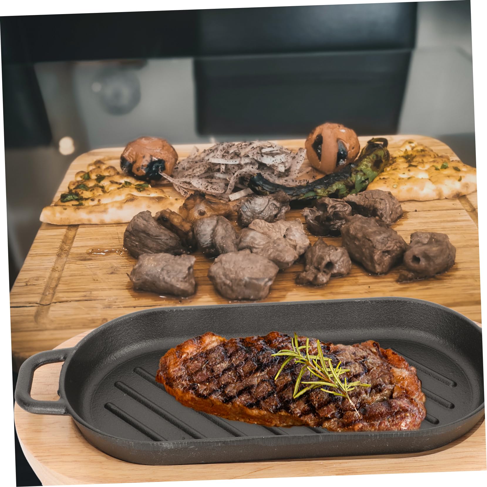 Plato Para Asar Carne Placa Antiadherente Para Parrilla Plato Para Freír Pescado