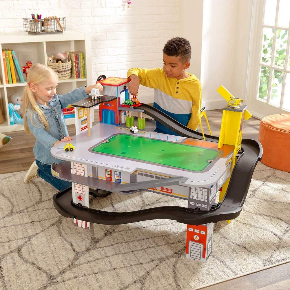 KidKraft Freeway Frenzy Raceway Set and Table : Amazon.sg: Toys
