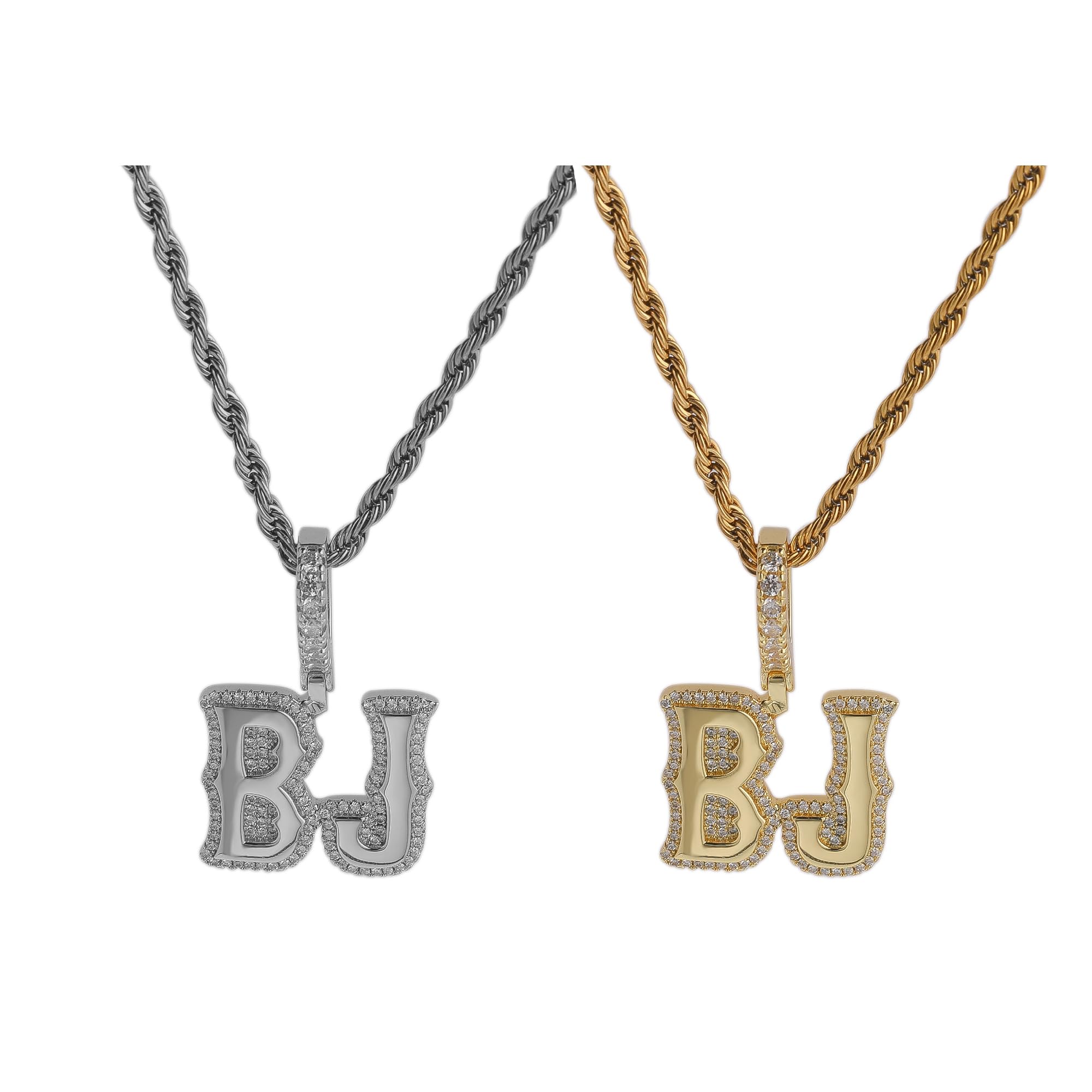 Collana Lettera Personalizzata, Pendente Oro 18K Placcato con Zirconi | Ottone placcato oro 18K con zirconi scintillanti. Delicata collana monogramma unisex, regalo Hip Hop ideale.