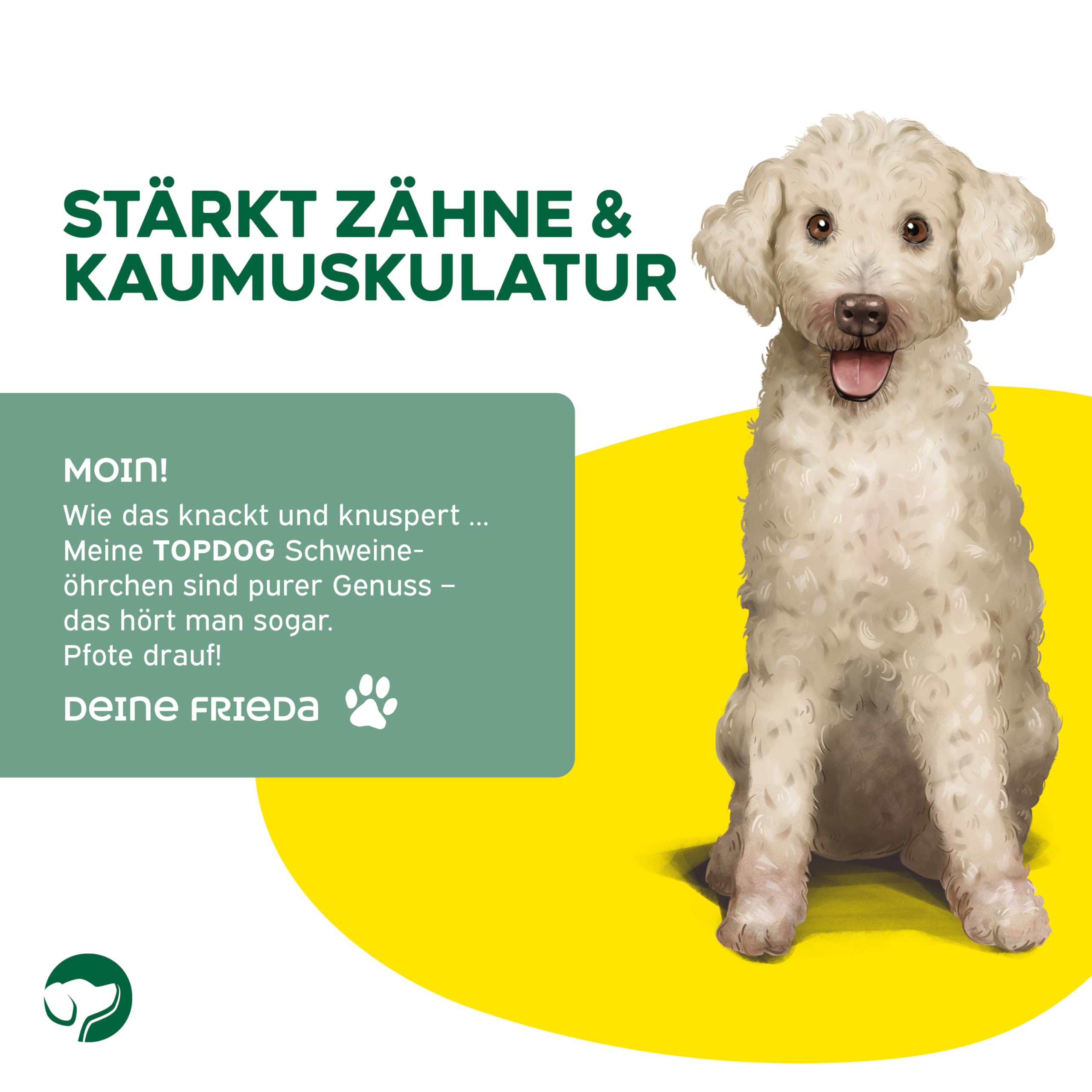 Topdog XL Schweineohren Hunde 50 Stück - Ganze getrocknete Schweineohren für Hunde ohne fettige Muschel - 100% natürlich aus Deutschland - Langanhaltender Kauspaß mit Genuss und Pflege