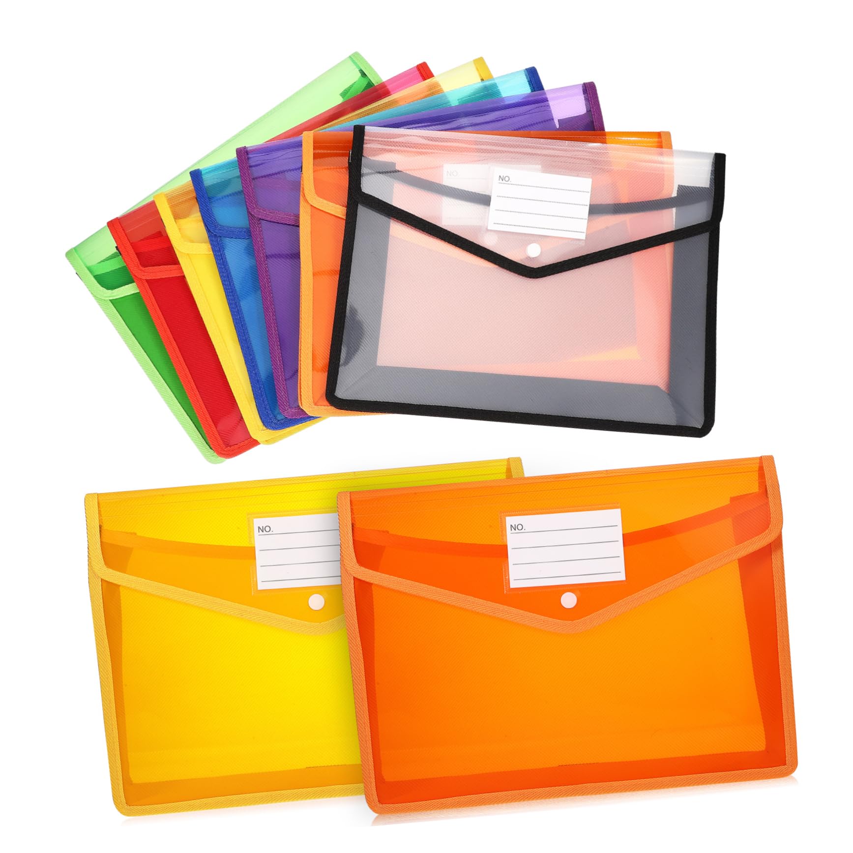 Veemoon 7pezzi Buste Per Documenti Espandibili in Formato Con Per Etichette e Chiusura Bottone Organizzatore Documenti Per Ufficio e Casa