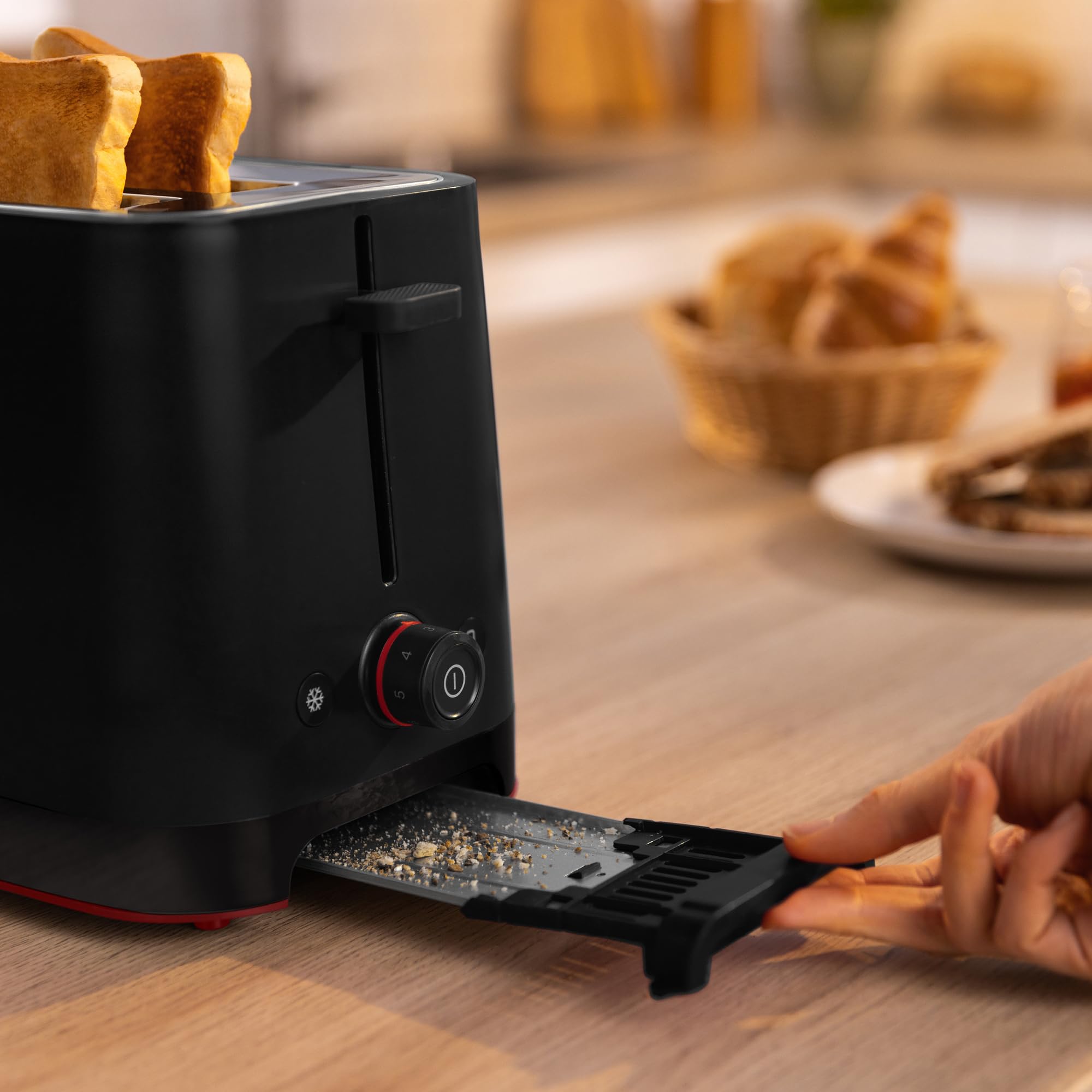 Bosch - Tostadora compacta con rejilla recalentadora plegable extraíble, con función de descongelación, apagado automático, función lift, centrado del pan, ideal para 2, TAT3M123