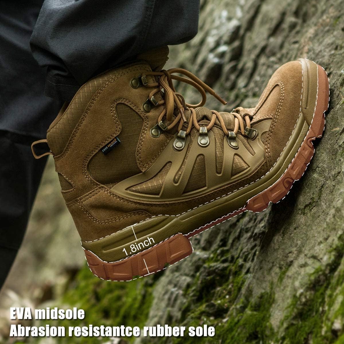 FREE SOLDIER Men's Tactical Waterproof Lightweight Hiking Boots Military Combat Boots Work Boots : Clothing, Shoes & Jewelry