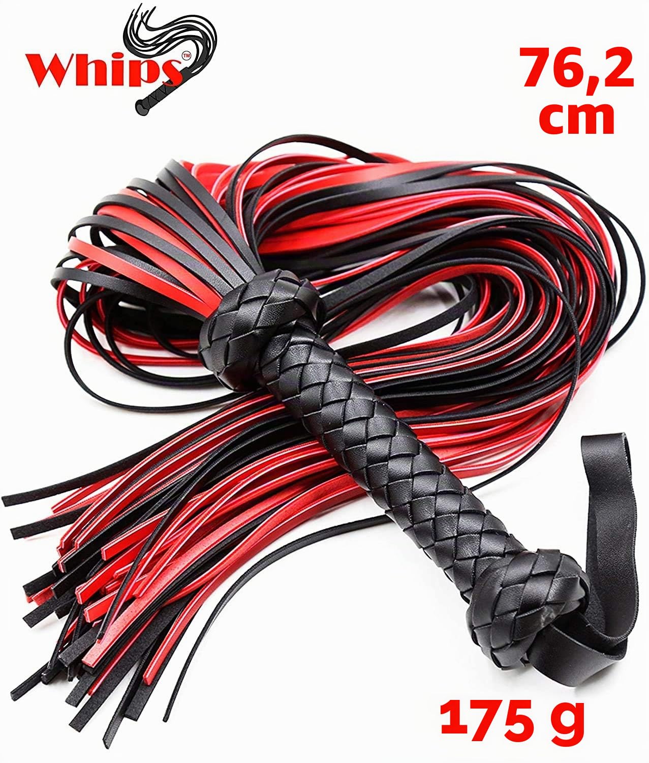 Fusta de Caballo de Cuero Rojo 76 cm - Fusta Ecuestre para Montar