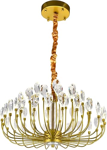 Miniatura 10 de DHFHFMDCJDNN Moderno candelabro de cristal dorado, lámpara de techo colgante de rama de árbol, lámparas colgantes para vestíbulo, comedor, mesa,