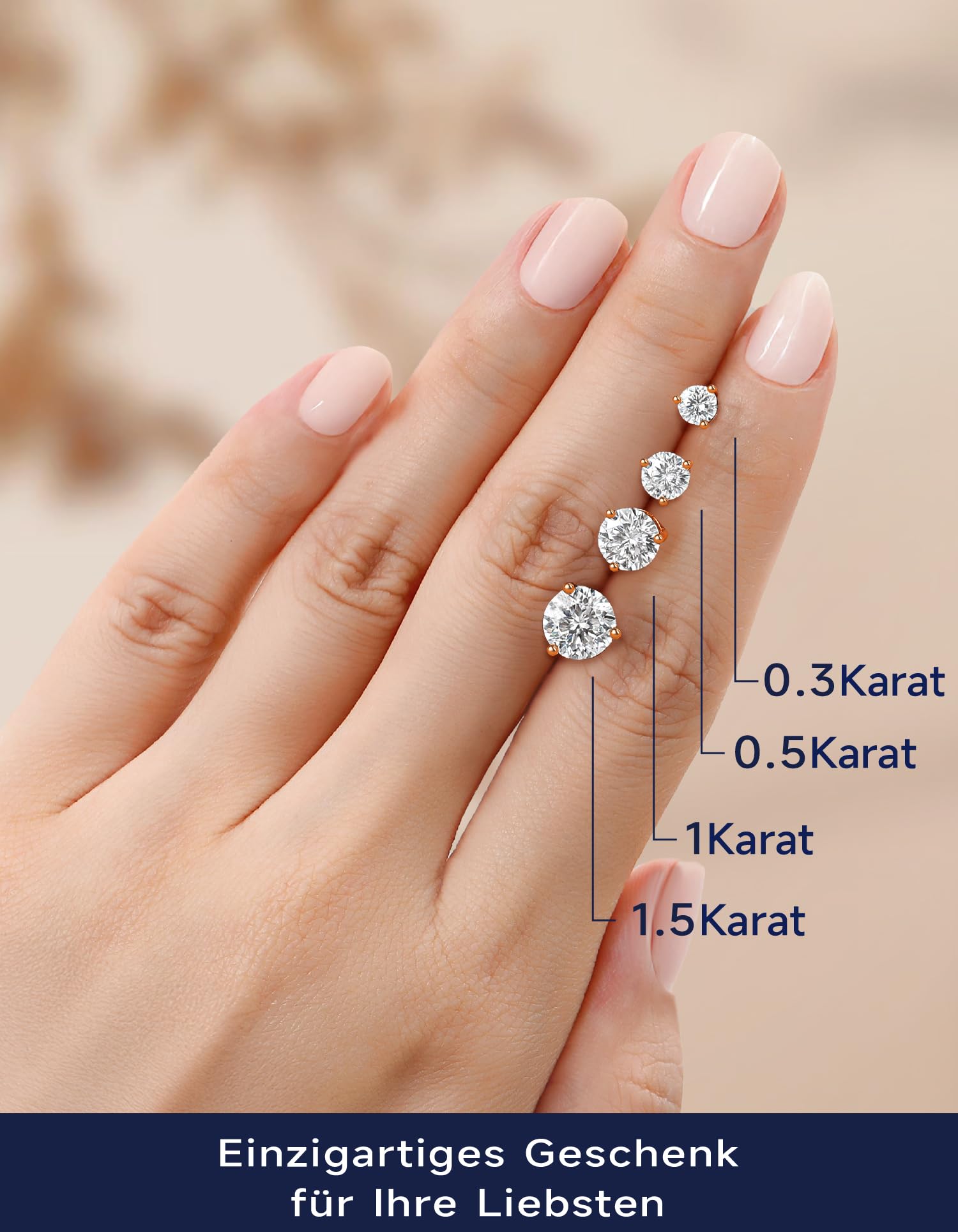 MomentWish Moissanite Ohrringe Silber 925 Stecker Diamant Ohrstecker Damen