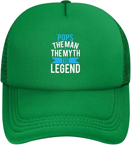 Pops The Man The Myth The Legend Unisex Trucker Baseball Hat Black Adjustable Snapback Golf Hat