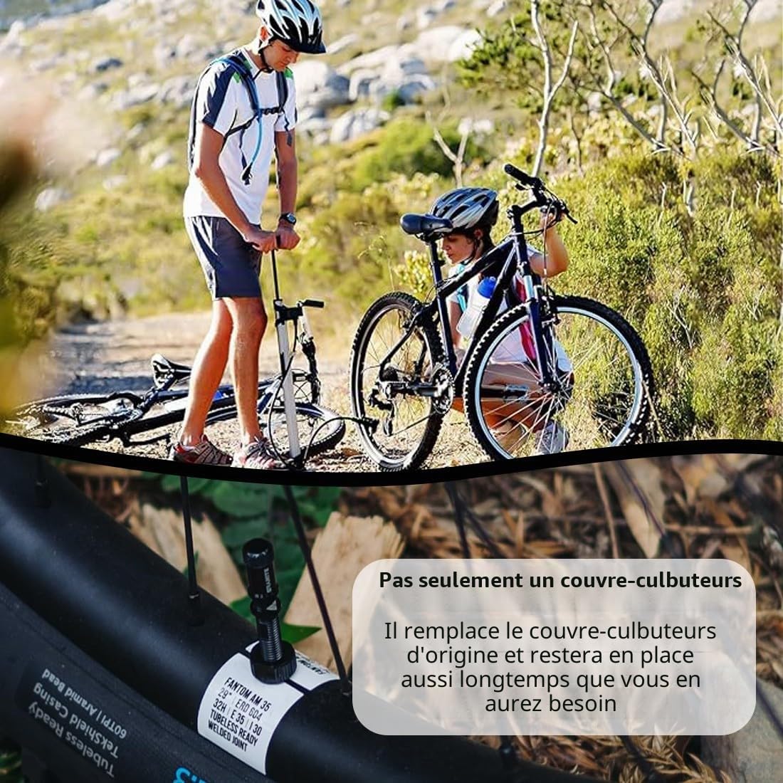 JEYORZY Valve Tubeless VTT 40 mm, 2 Pièces Valves Presta sans Chambre à Air 40 mm Valves Tubeless Tige de Valve VTT Valves de Vélo pour Pneus de Vélo, noir
