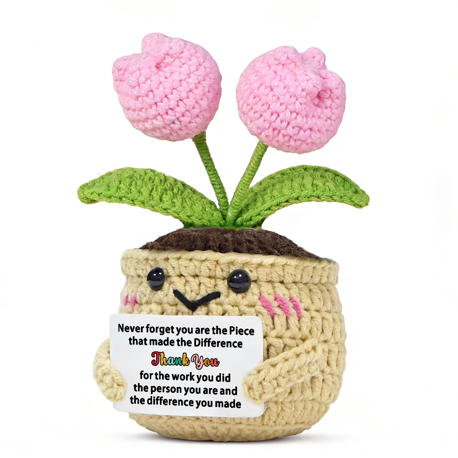 JETTOP Thank You Gifts for Women -Appreciation Handmade Crochet Tulip Thank You Gift for Teacher Mentor Coworker Carer Nurse Volunteer Retirement Gift for Colleague Teacher Leaving Present