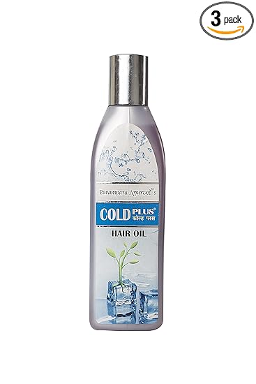 Parampara Ayurved Cold Plus Herbal Hair Oil Feel Relax Mind With Cooling Effect Silky Hair Oil 100ml Pack of 3 (300ml)