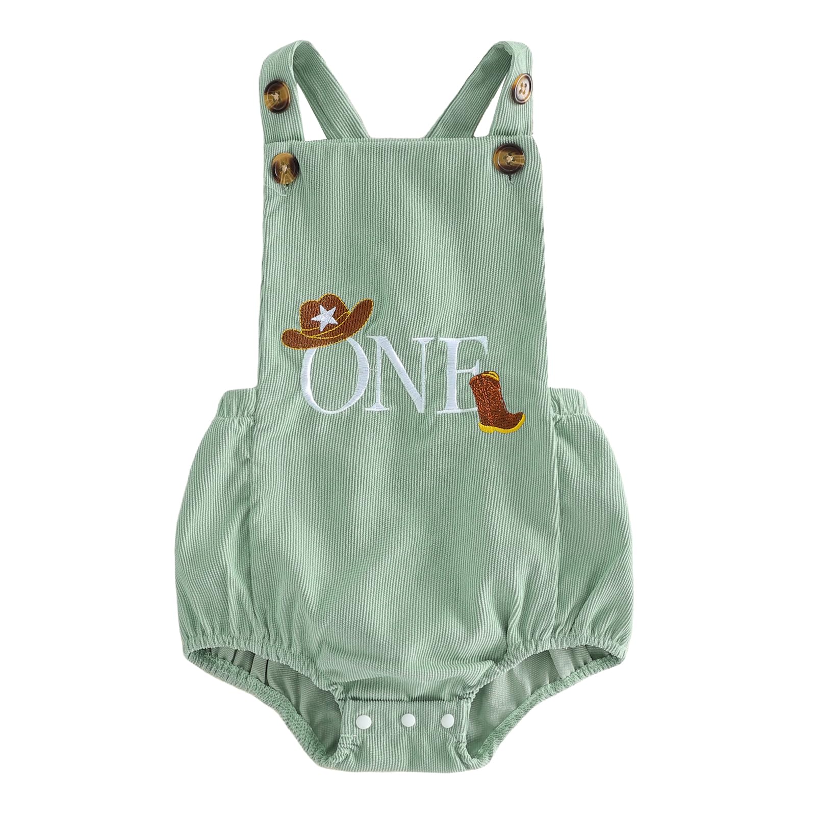 Honganda Baby Boy First Birthday Outfit Sleeveless Corduroy Overalls Letter One Cake Smash Romper for 1st Birthday Party
