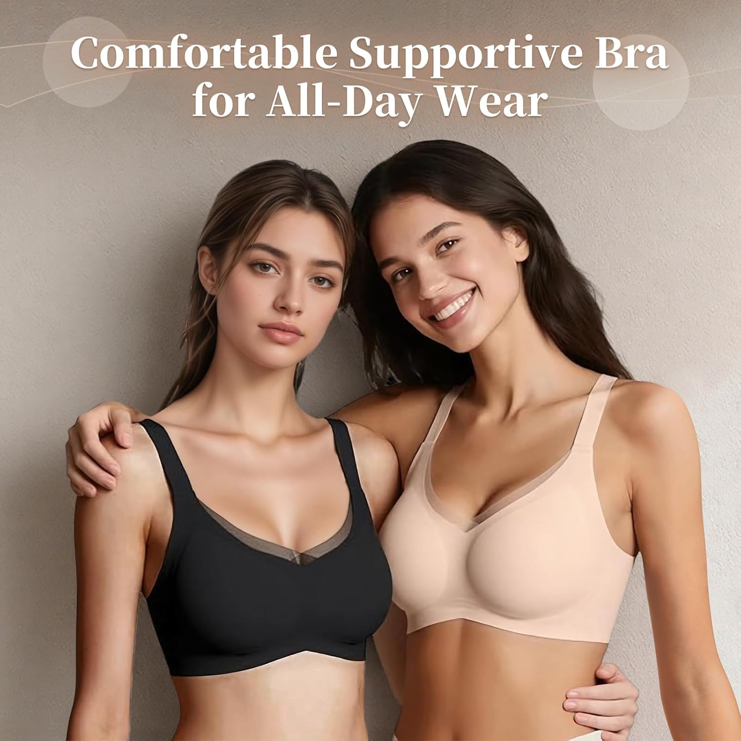 DODOKIE Bras for Women no Underwire, Supportive Seamless Bralette with Adjustable Wide Straps-Full Coverage Wireless Push Up - Image 7